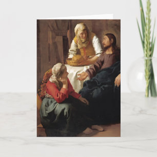 Kristus i huset Martha,Mary av Johannes Vermeer Kort