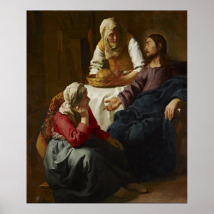 Kristus i huset Martha & Mary Poster