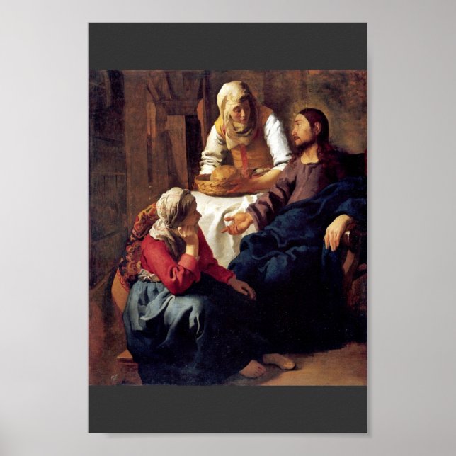 Kristus i huset Martha och Mary, av Vermee Poster (Framsidan)