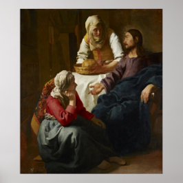 Kristus i huset Martha och Mary av Vermeer Poster