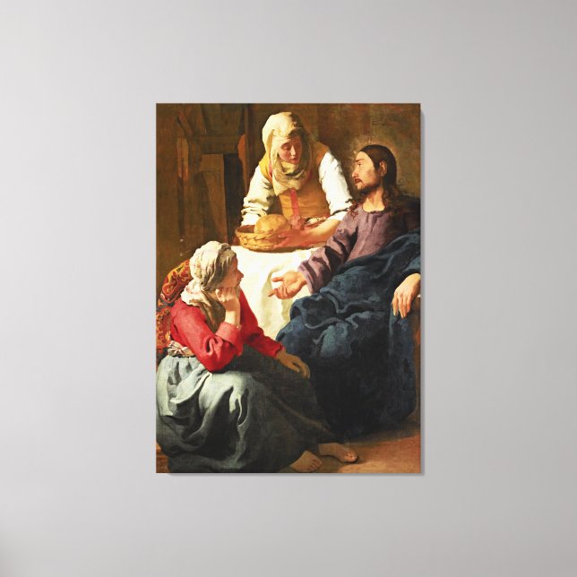 Kristus i huset Martha och Mary Canvastryck (Framsida)