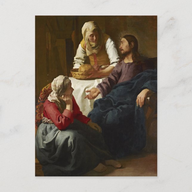 Kristus i huset Martha och Mary (Vermeer) Vykort (Framsida)