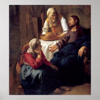 Kristus i huset Mary och Martha Poster