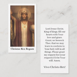 Kristus i Kung Prayer Card