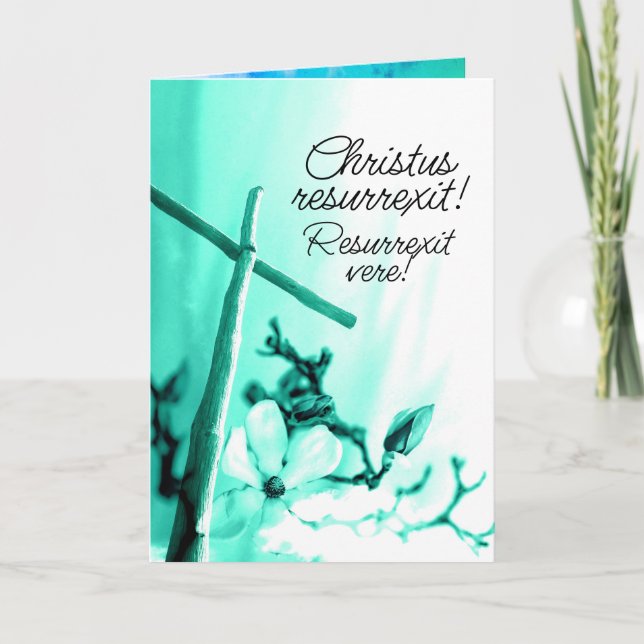 Kristus i latin är Risen Paschal Hälsning Helgkort (Framsida)