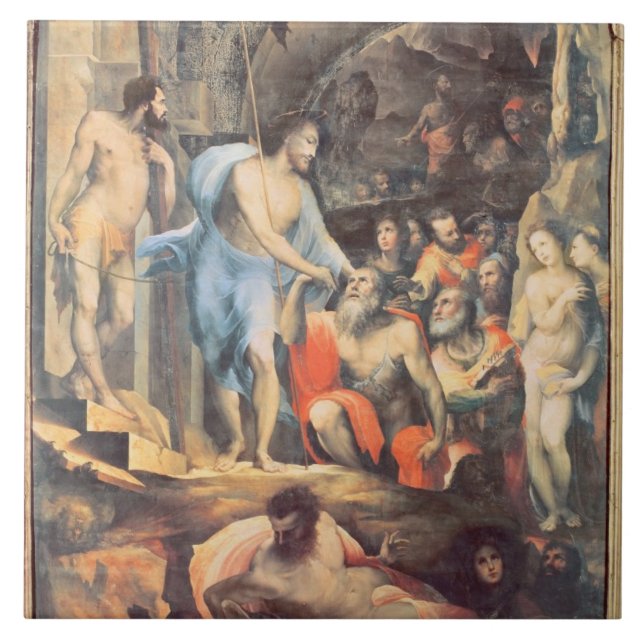Kristus i Limbo, c.1530-35 (panelen) Kakelplatta (Framsidan)