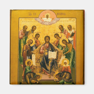 Kristus i Majestät med Chosen Saints Orthodox Icon Magnet