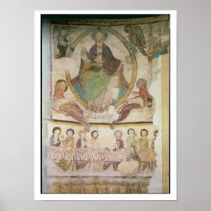 Kristus i Majestät med fyra evangeliska symboler o Poster