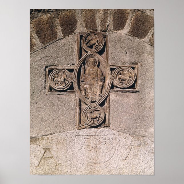 Kristus i majestät med symboler för poster (Framsidan)