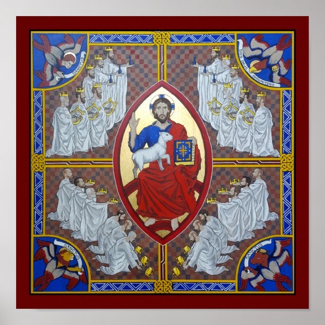 Kristus i Majestät och de 24 äldre Poster Skriv ut (Framsidan)