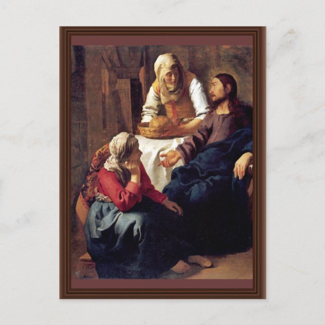 Kristus i Marta och Marias hus, av Vermee Vykort (Framsida)
