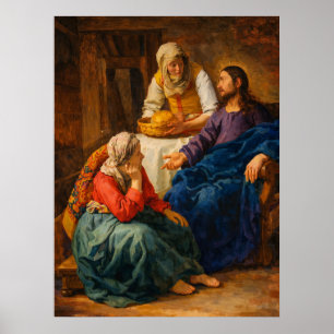 Kristus i Marta och Marias hus Poster