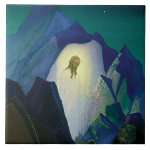 “Kristus i öknen” av Nicholas Roerich Kakelplatta