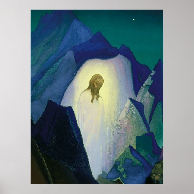 “Kristus i öknen” av Nicholas Roerich Poster (Framsidan)