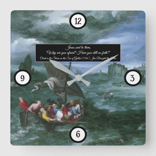 Kristus i stormen fyrkantig klocka (Framsida)