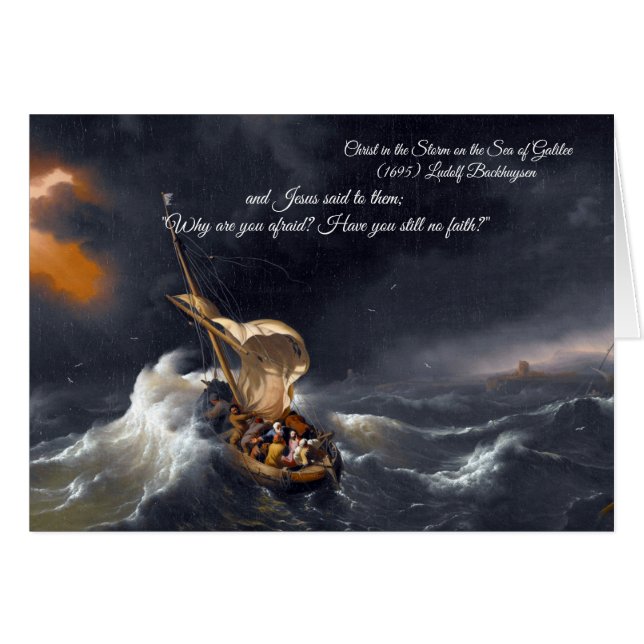 Kristus i stormen hälsningskort (Framsidan Horizontal)
