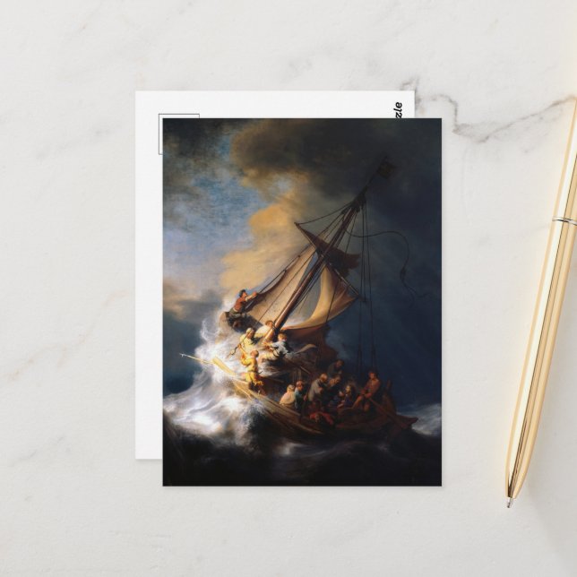 Kristus i stormen på Galilees hav Vykort (Fram/Back In Situ)