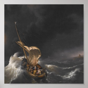 Kristus i stormen på havet av Galilee C. 1695 Poster