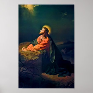 Kristus i trädgården av det Gethsemane trycket Poster