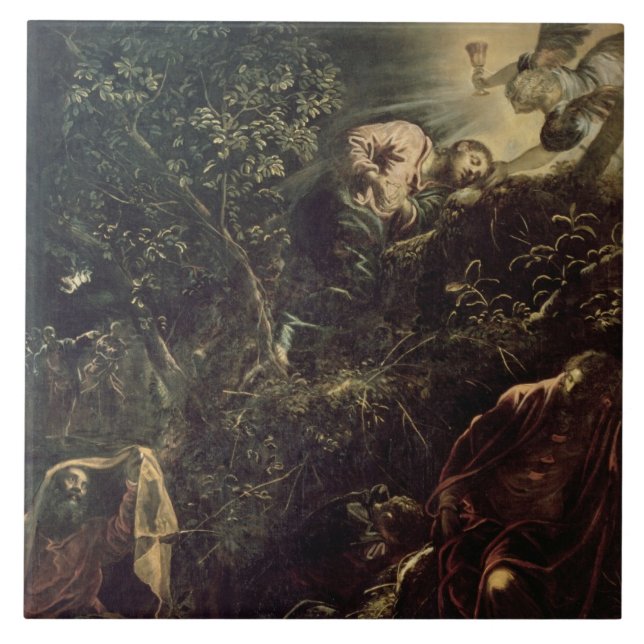 Kristus i trädgården av Gethsemane 2 Kakelplatta (Framsidan)