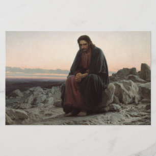 Kristus i Wilderness (av Ivan Kramskoi) Brevpapper