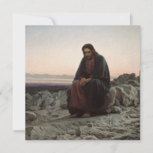 Kristus i Wilderness (av Ivan Kramskoi) Kort