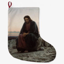 Kristus i Wilderness (av Ivan Kramskoi) Stor Julstrumpa