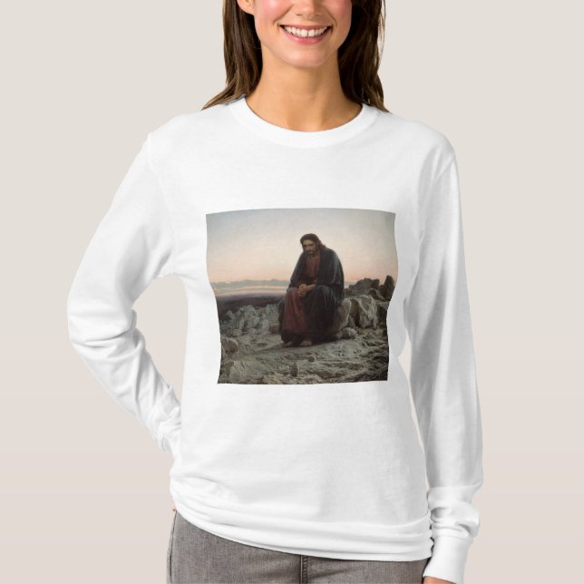 Kristus i Wilderness (av Ivan Kramskoi) T Shirt (Framsida)