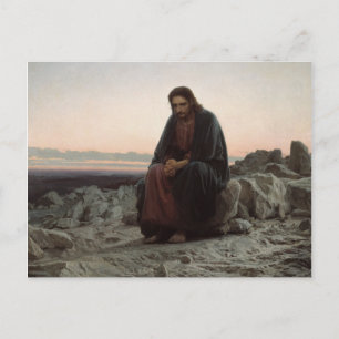 Kristus i Wilderness (av Ivan Kramskoi) Vykort