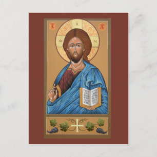 Kristus Icon Prayer Card Vykort