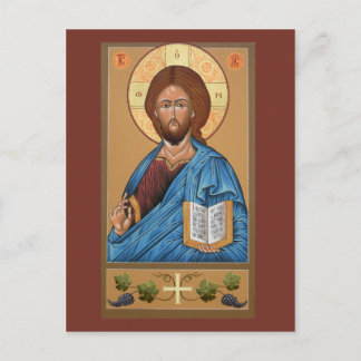 Kristus Icon Prayer Card Vykort