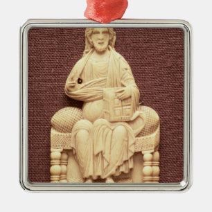 Kristus installerar, byzantinen, det11th julgransprydnad metall