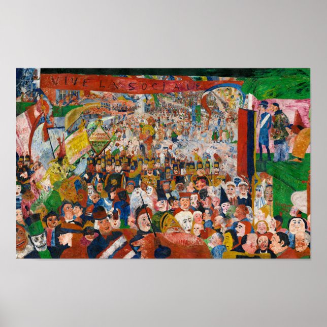 Kristus inträde i Bryssel 1889 av J. Ensor Poster (Framsidan)