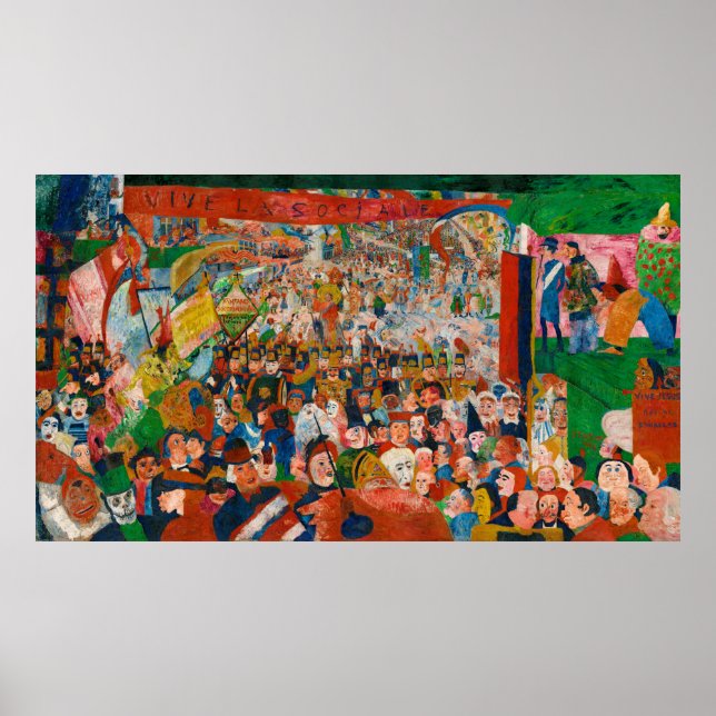 Kristus inträde i Bryssel 1889 Poster (Framsidan)