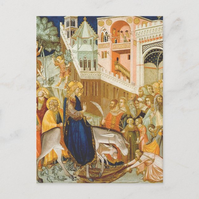 Kristus inträde i Jerusalem av Pietro Lorenzetti Vykort (Framsida)