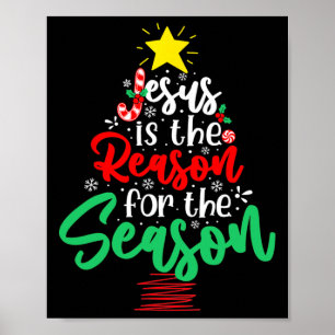 Kristus Jesus Är Anledningen Jul Xmas Träd Poster