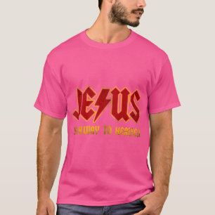 Kristus Jesus motorväg till himmelsuperhjälten Jes T Shirt