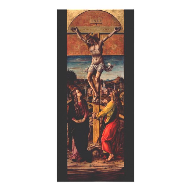 Kristus korsfästelse efter Carlo Crivelli Helig Ko Reklamkort (Framsidan)
