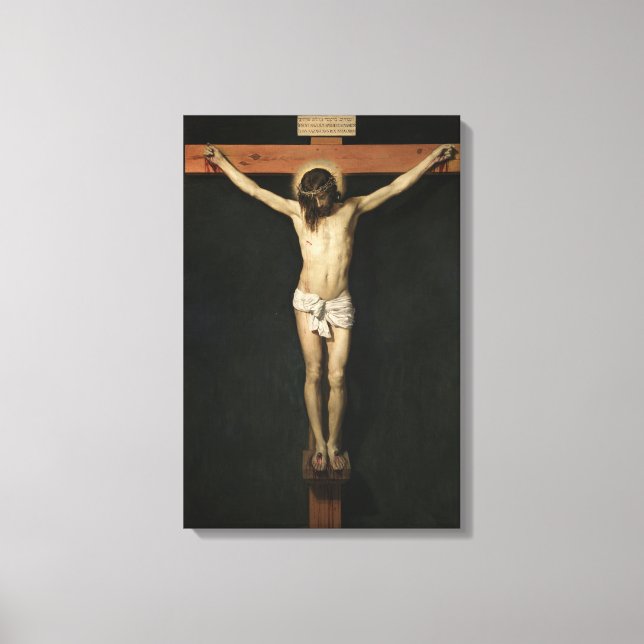 Kristus krökt på Kor (Faith) (Velazquez) Canvastryck (Framsida)