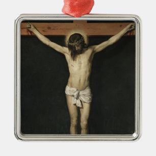 Kristus krökt på Kor (Faith) (Velazquez) Julgransprydnad Metall