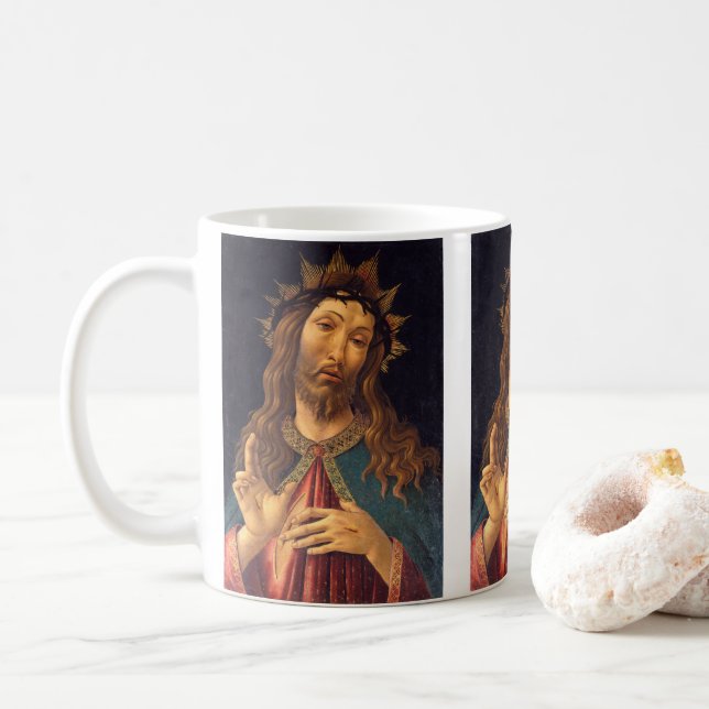 Kristus krönt med törnen av Sandro Botticelli Kaffemugg (Med munk)