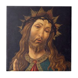 Kristus krönt med törnen av Sandro Botticelli Kakelplatta