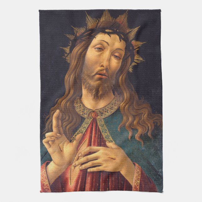 Kristus krönt med törnen av Sandro Botticelli Kökshandduk (Vertikal)