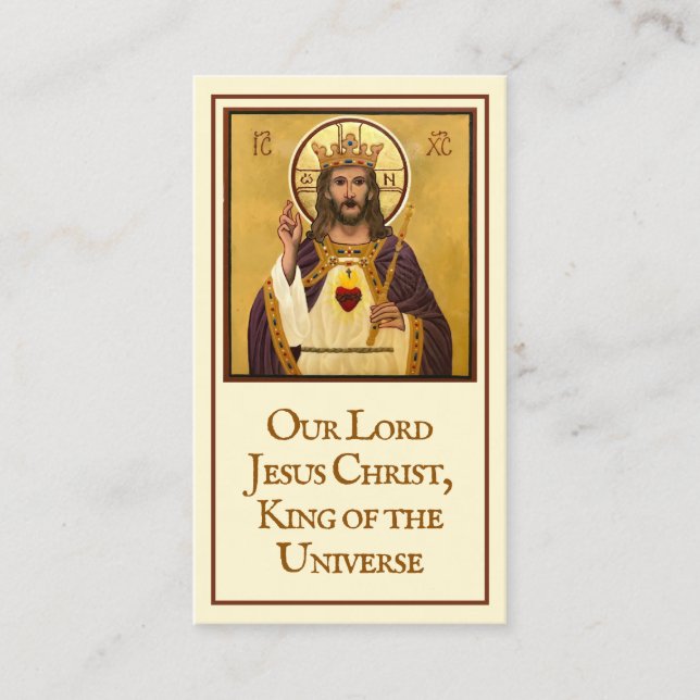 Kristus Kung Icon Prayer Card (Framsida)