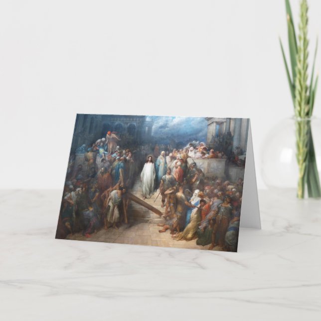 Kristus Lämnar Praetorium Helgkort (Framsida)
