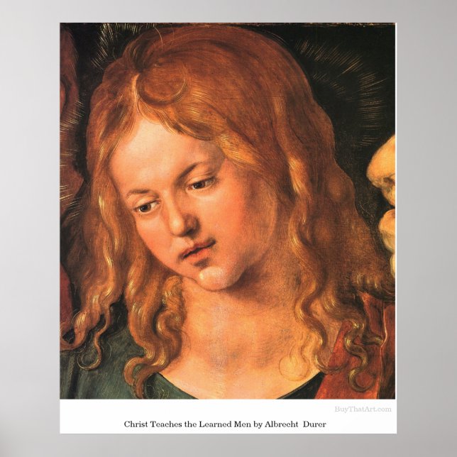 Kristus lär Manar av Albrecht Durer Poster (Framsidan)