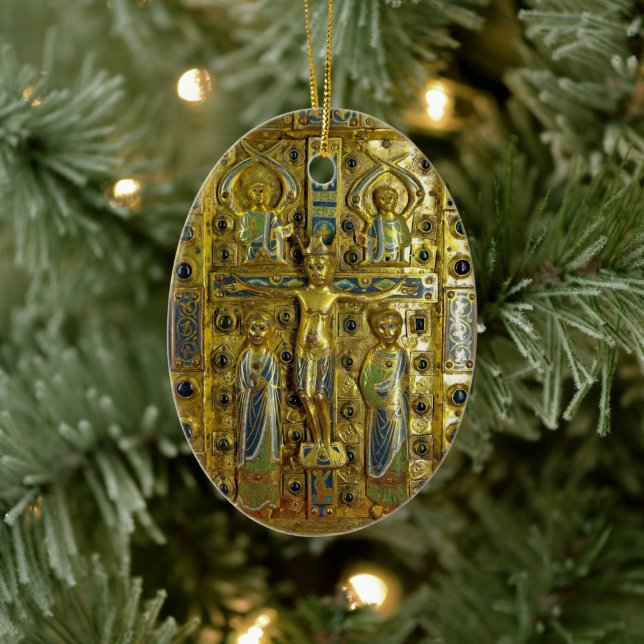 Kristus, Limoges, 1300-talet Julgransprydnad Keramik (Träd)