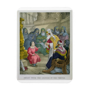 Kristus med doktorerna i tempelet, från en bibl magnet