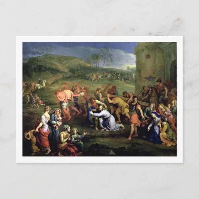 Kristus med Kor, 1684 (olja på arbetsyta) Vykort (Framsida)