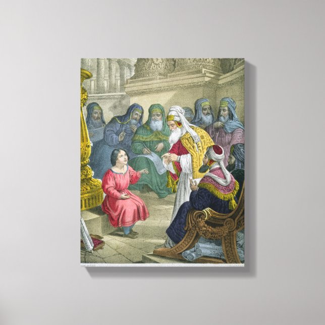 Kristus med Läkare i Temple, från en bibl Canvastryck (Framsida)